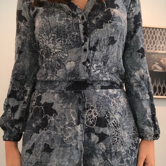INTERMIX BLUE DENIM/FLORAL ROMPER - Picture 2 of 4